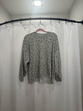 aerie Light Gray Crewneck Pullover Sweatshirt